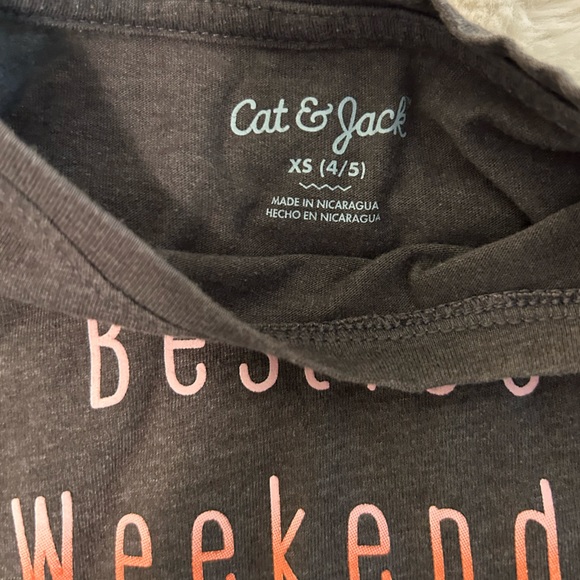 Cat & Jack XS (4/5) 'Besties' Short Sleeve Graphic T-Shirt Charcoal - Picture 2 of 3